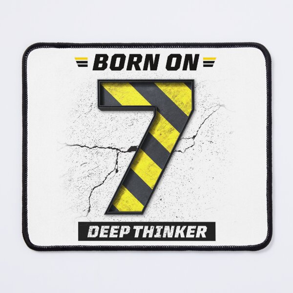 Item preview, Born on 7 Deep Thinker – Birthday Number 7 Shirt, Introvert Intelligence Design, Grunge Industrial Streetwear designed and sold by amareshdas008.