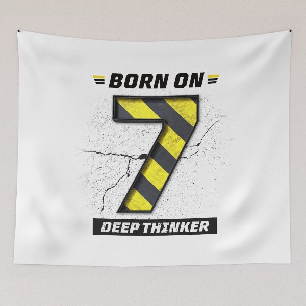 Item preview, Born on 7 Deep Thinker – Birthday Number 7 Shirt, Introvert Intelligence Design, Grunge Industrial Streetwear designed and sold by amareshdas008.