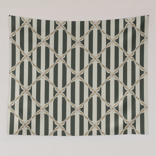 Item preview, Happy Daisy Trellis And Stripe. designed and sold by SalsySafrano.
