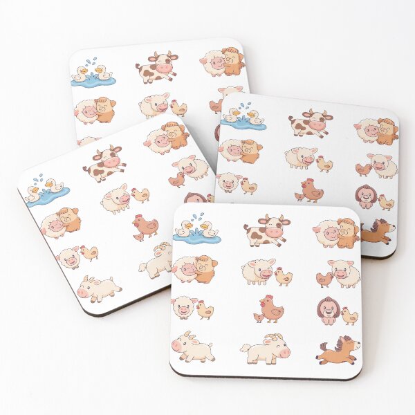 Item preview, Happy Farm Friends Chibi Collection - Cute Ducks, Dancing Cow, Sheep Hugs, and Pony Sticker Set designed and sold by Picasfarmer.
