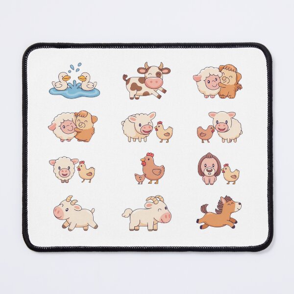 Item preview, Happy Farm Friends Chibi Collection - Cute Ducks, Dancing Cow, Sheep Hugs, and Pony Sticker Set designed and sold by Picasfarmer.