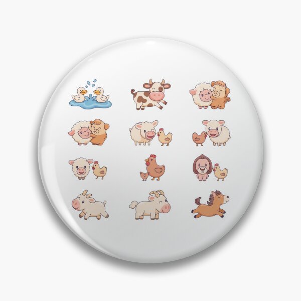 Item preview, Happy Farm Friends Chibi Collection - Cute Ducks, Dancing Cow, Sheep Hugs, and Pony Sticker Set designed and sold by Picasfarmer.