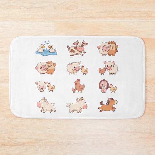 Item preview, Happy Farm Friends Chibi Collection - Cute Ducks, Dancing Cow, Sheep Hugs, and Pony Sticker Set designed and sold by Picasfarmer.