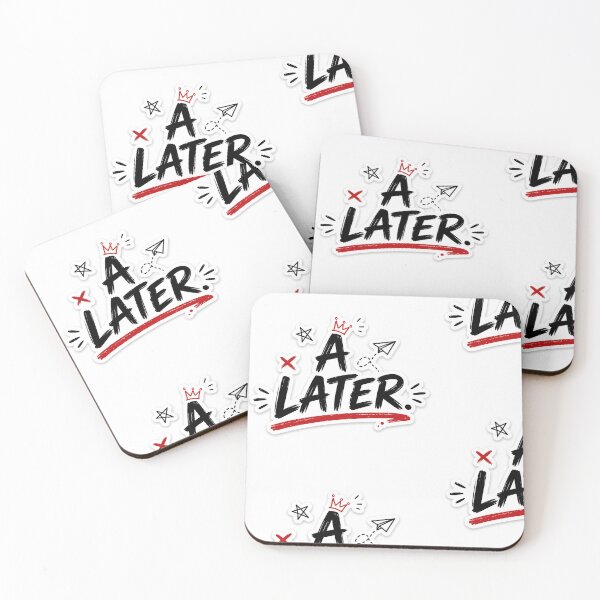 Artikelvorschau, Ein späterer minimalistischer Sticker | Humorvolles Design zum Thema Aufschieberitis | Kräftige Typografie entworfen und verkauft von Ishratparween11.