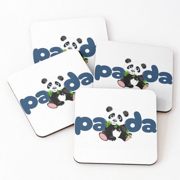 Item preview, Adorable Cartoon Panda Eating Bamboo Typography designed and sold by SajolCanva.