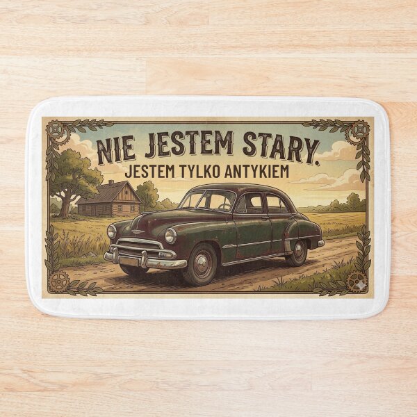 Item preview, Vintage Car "Not Old, Just Antique" Polish Sticker designed and sold by KrisGraphic45.