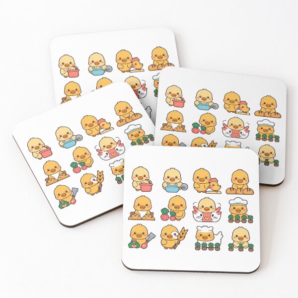 Item preview, Kawaii Yellow Chick Farm Life Sticker Pack - Cute Chibi Baker and Gardener Collection designed and sold by Picasfarmer.