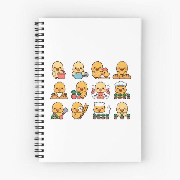 Item preview, Kawaii Yellow Chick Farm Life Sticker Pack - Cute Chibi Baker and Gardener Collection designed and sold by Picasfarmer.