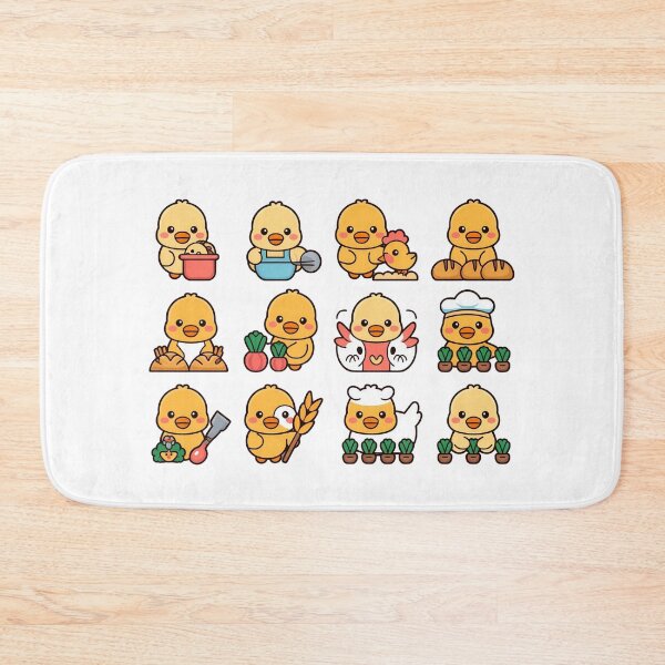 Item preview, Kawaii Yellow Chick Farm Life Sticker Pack - Cute Chibi Baker and Gardener Collection designed and sold by Picasfarmer.