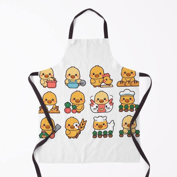 Item preview, Kawaii Yellow Chick Farm Life Sticker Pack - Cute Chibi Baker and Gardener Collection designed and sold by Picasfarmer.
