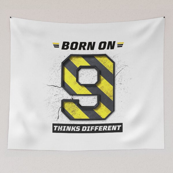 Item preview, Born on 9 Think Different – Birthday Number 9 Shirt, Unique Mindset Design, Grunge Industrial Streetwear designed and sold by amareshdas008.