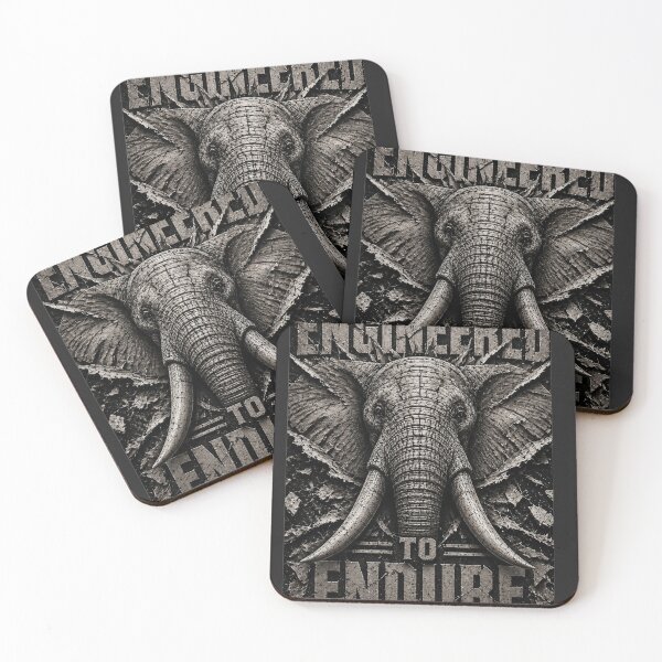 Item preview, Engineer Endure Elephant Industrial Tectonic Relief Founder Wall Art designed and sold by SavannaStrikes.