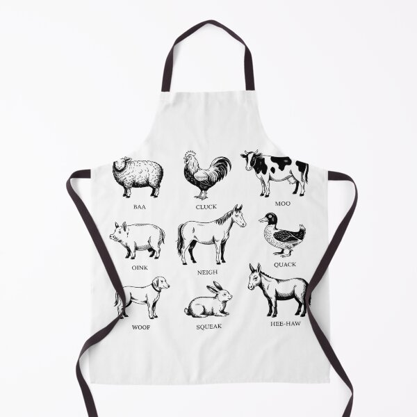 Item preview, Vintage Farm Animal Sounds Sketch - Minimalist White Line Art Chalkboard Style designed and sold by Picasfarmer.
