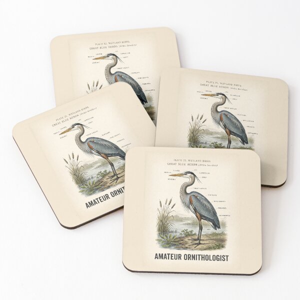Item preview, Amateur Ornithologist Great Blue Heron Scientific Illustration designed and sold by SplashTastic.
