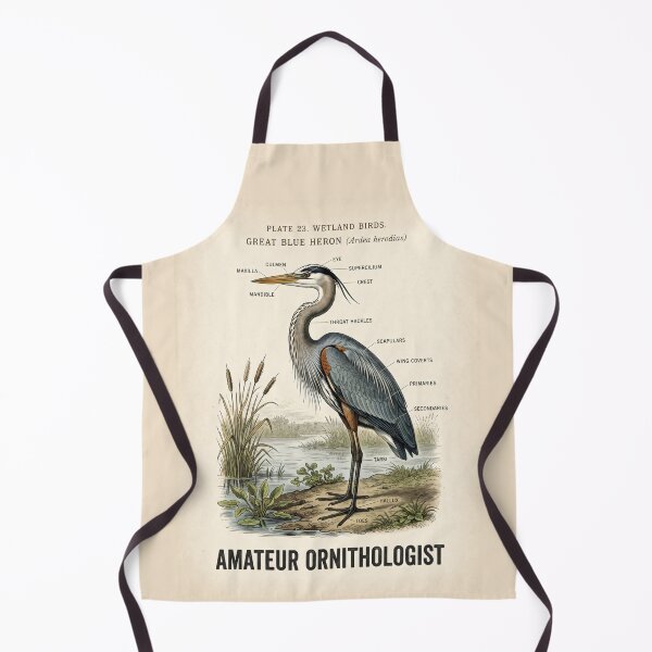 Item preview, Amateur Ornithologist Great Blue Heron Scientific Illustration designed and sold by SplashTastic.