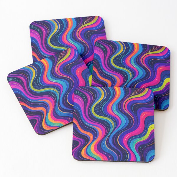 Item preview, Neon Flow Wave Pattern – Vibrant Retro Color Swirl Design designed and sold by GMACgraphicsCo.