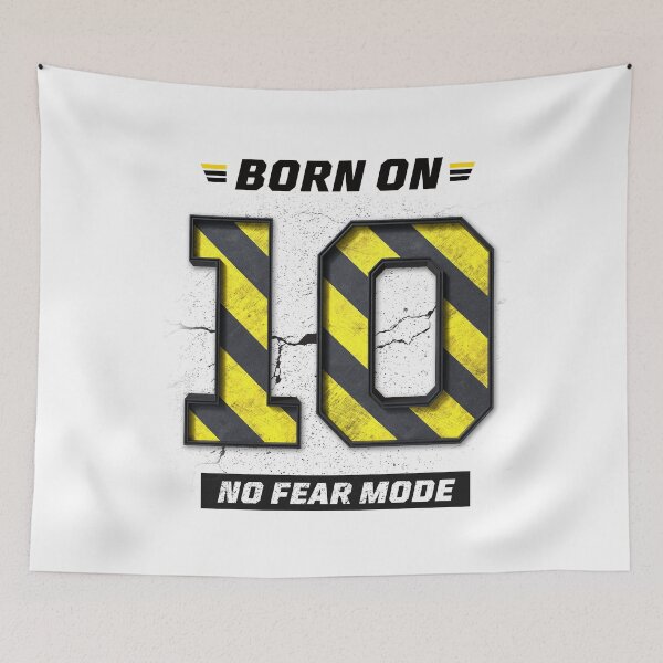 Item preview, Born on 10 No Fear Mode – Birthday Number 10 Shirt, Bold Motivational Graphic, Grunge Industrial Streetwear designed and sold by amareshdas008.