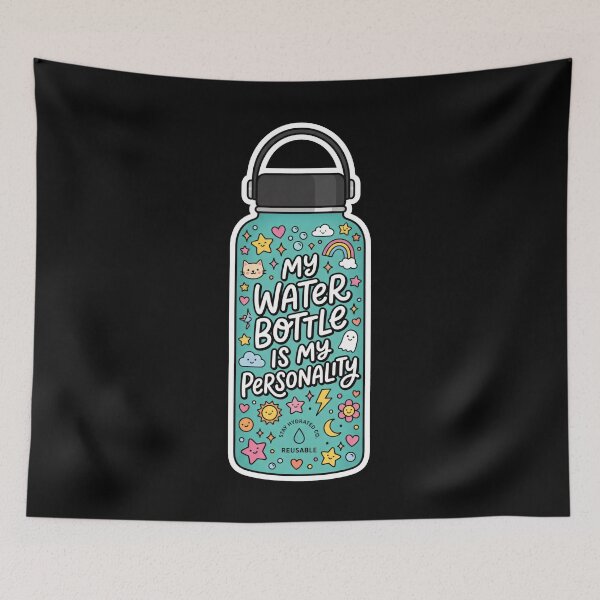 Item preview, My Water Bottle Is My Personality Kawaii Aesthetic Hydration designed and sold by SplashTastic.