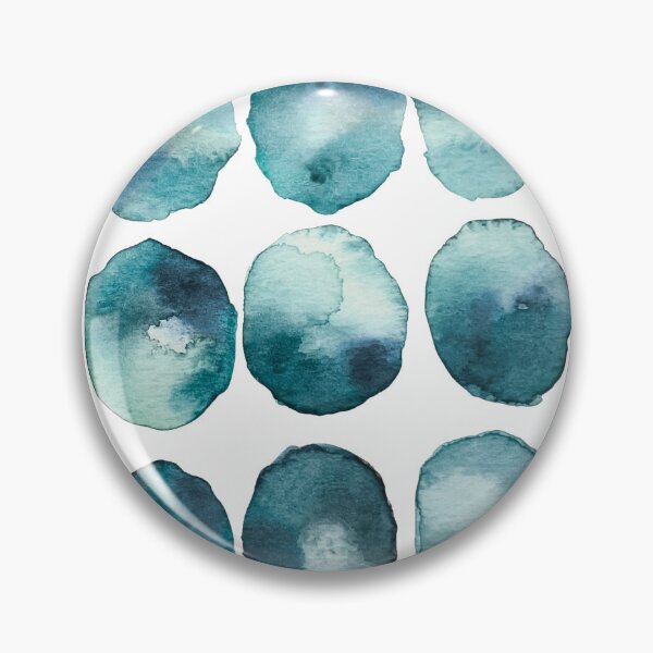 Item preview, Teal Watercolor Circles Pattern | Abstract Ocean Blue Minimal Art Print designed and sold by Little Bloom Studio.