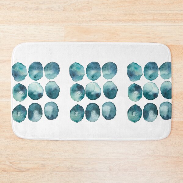 Item preview, Teal Watercolor Circles Pattern | Abstract Ocean Blue Minimal Art Print designed and sold by Little Bloom Studio.