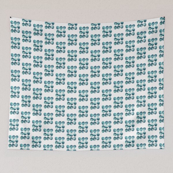 Item preview, Teal Watercolor Circles Pattern | Abstract Ocean Blue Minimal Art Print designed and sold by Little Bloom Studio.