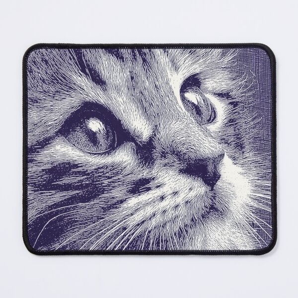 Item preview, Cute Cat Face Blue Pen Sketch Minimal Artistic Cat Design designed and sold by Meow-Attitude.