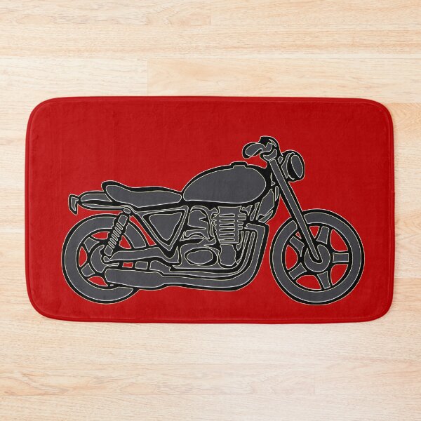 Item preview, Classic Style Dark Grey Motorbike, Embossed Effect with Red Background designed and sold by Adamo-illustration.