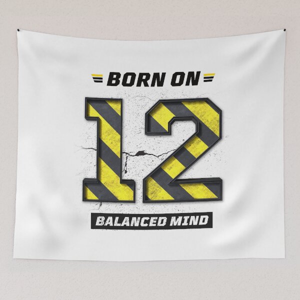 Item preview, Born on 12 Limitless – Birthday Number 12 Shirt, Motivational Mindset Design, Industrial Grunge Streetwear designed and sold by amareshdas008.