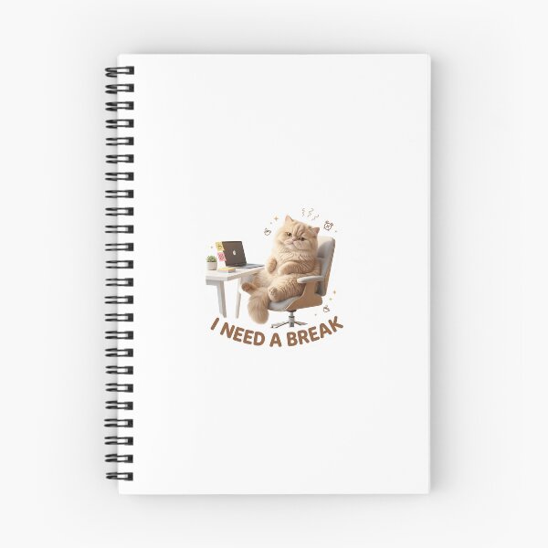 Item preview, I Need a Break – Beige Office Cat Chaos Sticker designed and sold by wildbest.