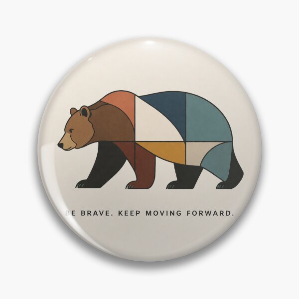 Item preview, Geometric Bear Be Brave Motivation Minimal Design designed and sold by RiteshOrten.