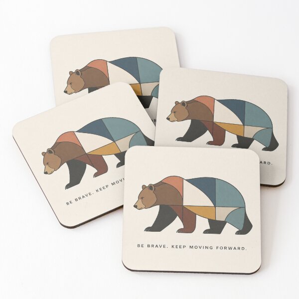 Item preview, Geometric Bear Be Brave Motivation Minimal Design designed and sold by RiteshOrten.