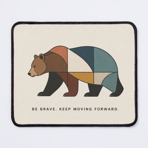 Item preview, Geometric Bear Be Brave Motivation Minimal Design designed and sold by RiteshOrten.