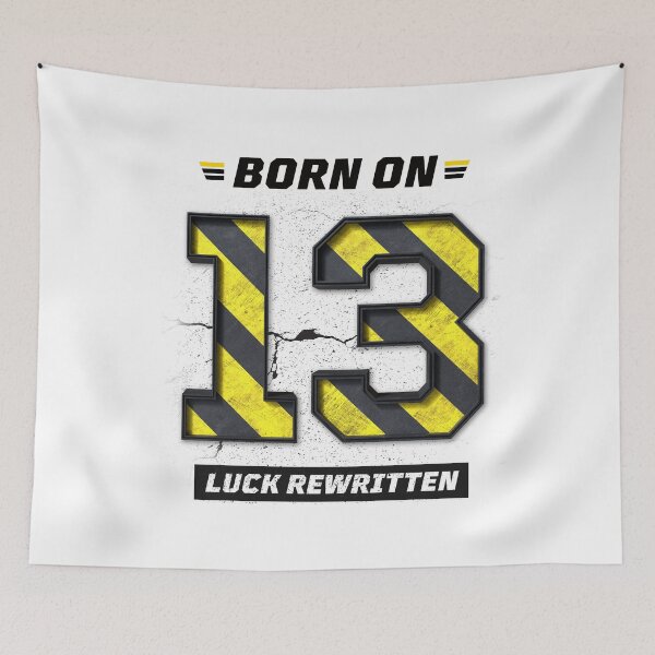 Item preview, Born on 13 Luck Rewritten – Birthday Number 13 Shirt, Destiny Mindset Design, Bold Grunge Streetwear designed and sold by amareshdas008.