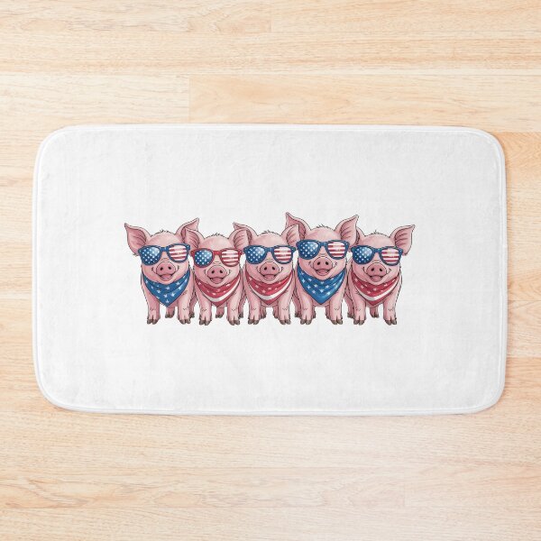 Item preview, Patriotic American Pig Squad - Funny USA Flag Sunglasses and Bandana Pigs for 4th of July designed and sold by Picasfarmer.