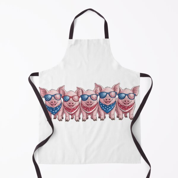 Item preview, Patriotic American Pig Squad - Funny USA Flag Sunglasses and Bandana Pigs for 4th of July designed and sold by Picasfarmer.