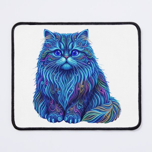 Item preview, Fine Line Blue Persian Cat in Neon Wild and Beautiful Design designed and sold by dcohea.