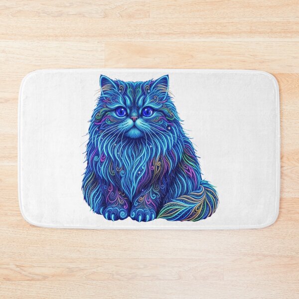 Item preview, Fine Line Blue Persian Cat in Neon Wild and Beautiful Design designed and sold by dcohea.