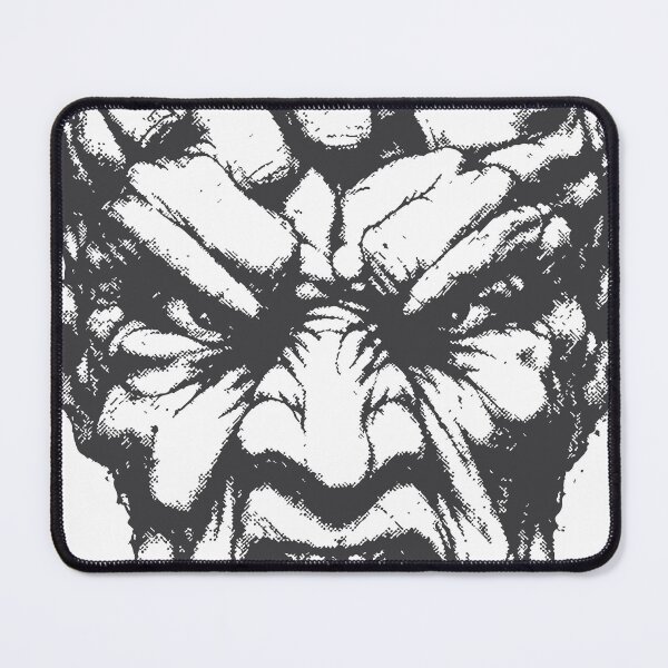 Item preview, Surreal black and white illustration of an angry face constructed from dozens of clenched fists, conveying rage, tension and raw emotion. designed and sold by Dejbar.