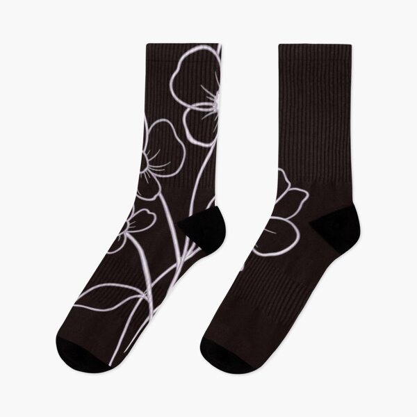 Item preview, minimalist white flowers on black aesthetic designed and sold by bosamji.