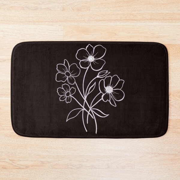 Item preview, minimalist white flowers on black aesthetic designed and sold by bosamji.