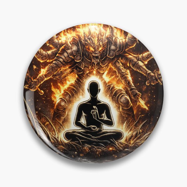Item preview, Meditating Silhouette with Fiery Spiritual Aura designed and sold by Farheen786.