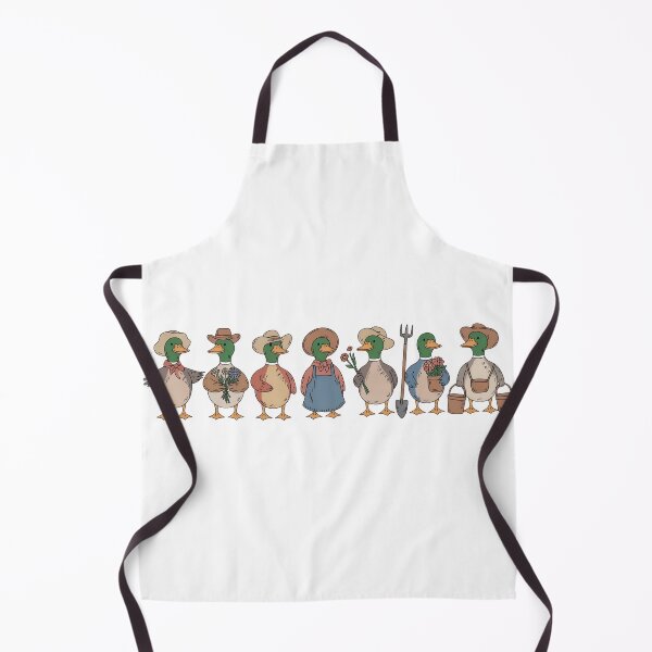 Item preview, Vintage Farmhouse Duck Parade - Retro Countryside Ducks in Sun Hats and Gardening Outfits Illustration designed and sold by Picasfarmer.
