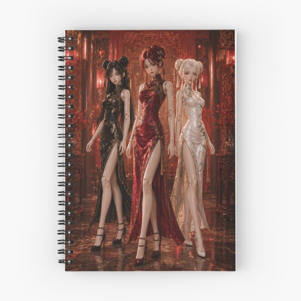 Item preview, Red White Black Harmony – Cheongsam Doll Trio designed and sold by SEIMEI2025.