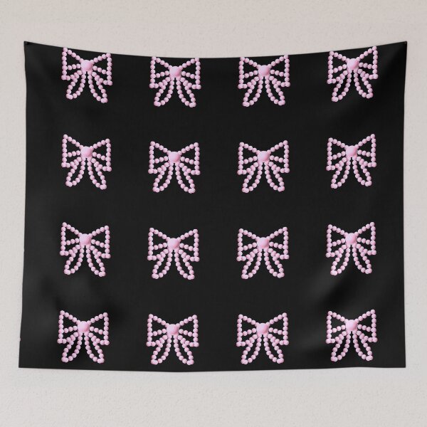 Item preview, Pink Beaded Bow Black Aesthetic Design designed and sold by RiyanaStudio.