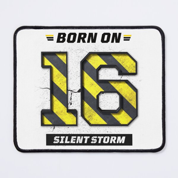 Item preview, Born on 16 Silent Storm – Birthday Number 16 Shirt, Hustle Mindset Design, Grunge Industrial Streetwear designed and sold by amareshdas008.