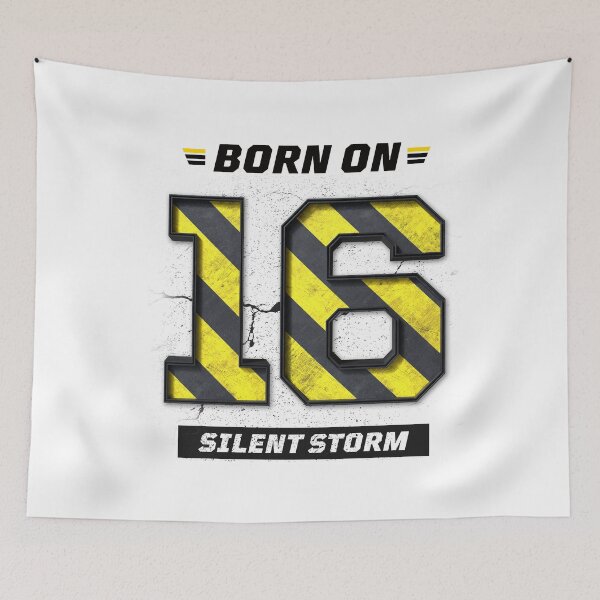 Item preview, Born on 16 Silent Storm – Birthday Number 16 Shirt, Hustle Mindset Design, Grunge Industrial Streetwear designed and sold by amareshdas008.