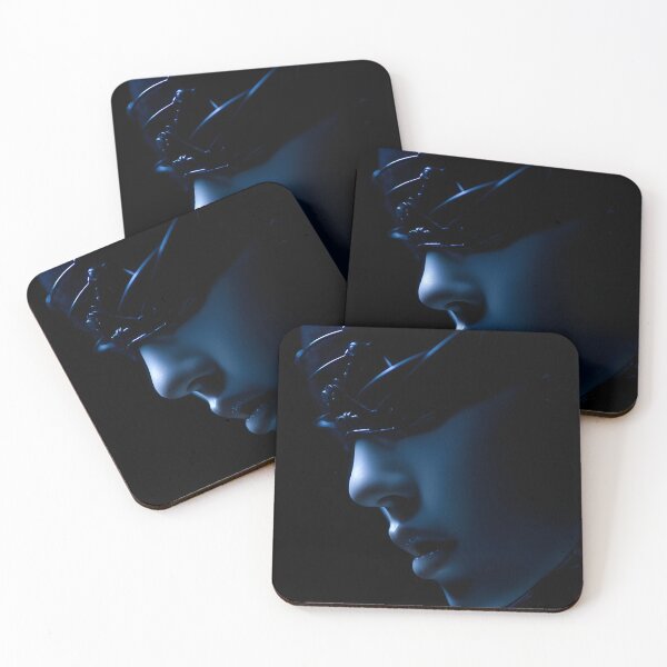 Item preview, Blue Cyberpunk Android Profile Futuristic Dark Portrait designed and sold by cyberartmaker.