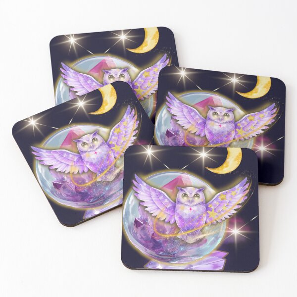 Item preview, Mystic Cosmic Owl: Crystal Guardian & Lunar Magic designed and sold by Diseño que alegran tu día.