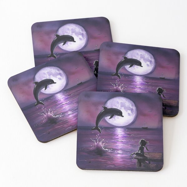 Item preview, Midnight Mermaid and Moonlit Dolphin Silhouette designed and sold by ArtisticDesignsbyLinda.