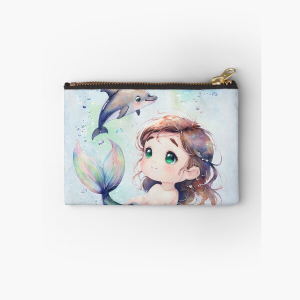 Item preview, Chibi Mermaid and Baby Dolphin Underwater Magic designed and sold by ArtisticDesignsbyLinda.